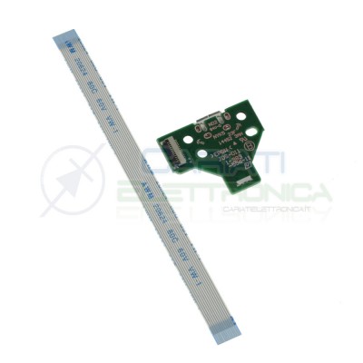 JDS-011 Porta Micro usb Joypad PS4 Dualshock con Cavo Flat Connettore scheda controller pcb 12 pinGenerico