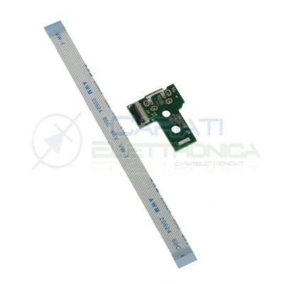 JDS-030 Porta Micro usb Joypad PS4 Dualshock con Cavo Flat Connettore scheda controller pcb 12 pinGenerico
