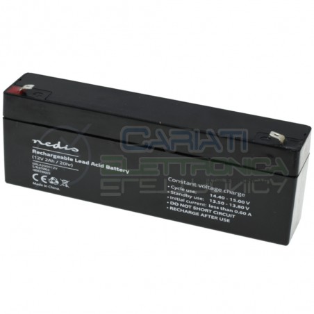 Batteria 12V 2000mAh 2Ah piombo-acido ricaricabile 178x34x66mm ermetica Nedis