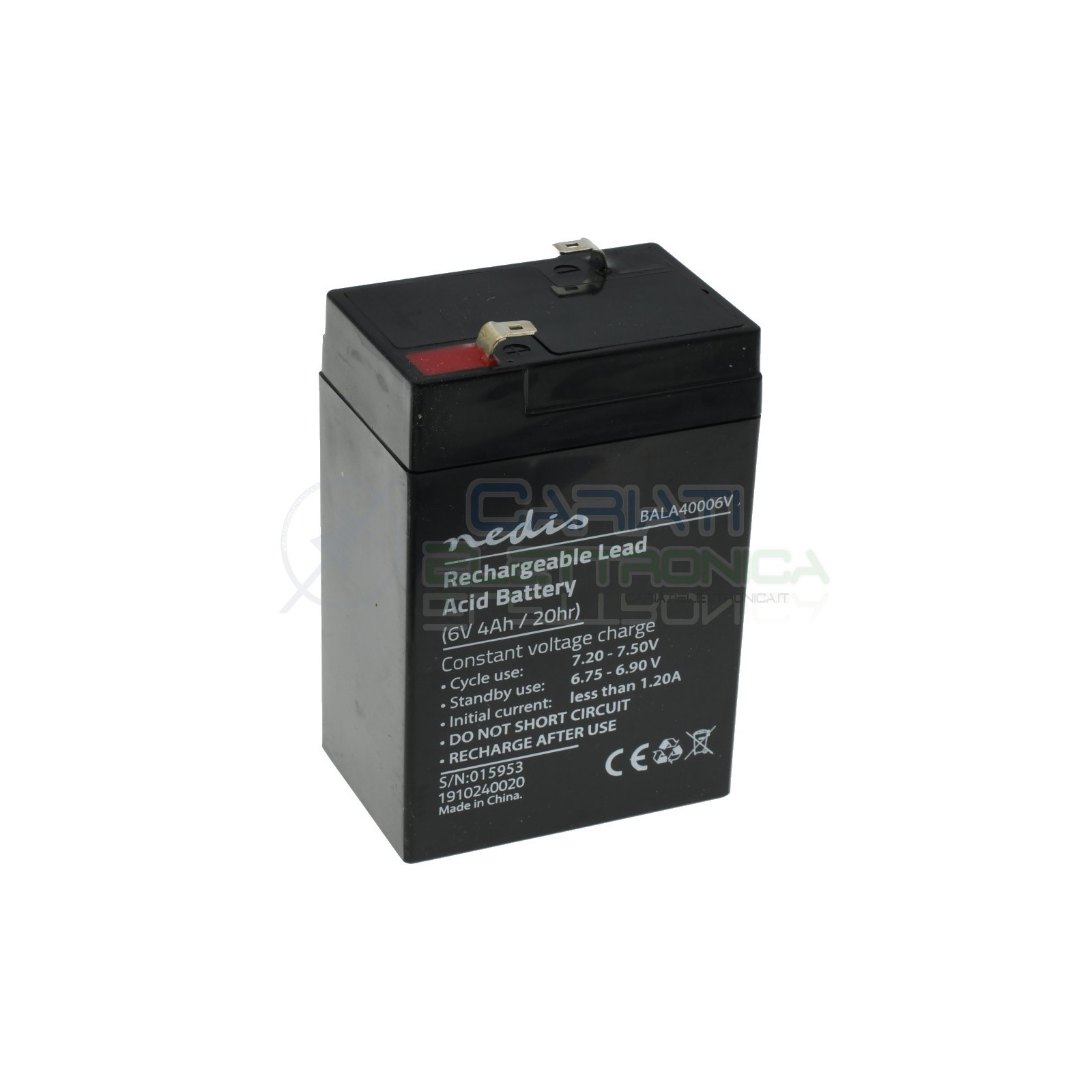 Batteria 6V 4000mAh 4Ah piombo-acido ricaricabile Beghelli Lampada di emergenza 70x41x101mm ermetica