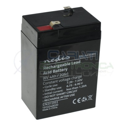 Batteria 6V 4000mAh 4Ah piombo-acido ricaricabile Beghelli Lampada di emergenza 70x41x101mm ermetica