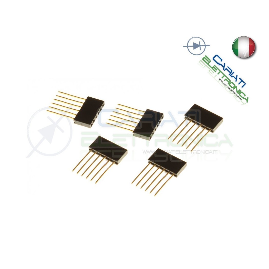 5 pz connettori strip line 6 poli femmina LUNGHI per ARDUINOGenerico