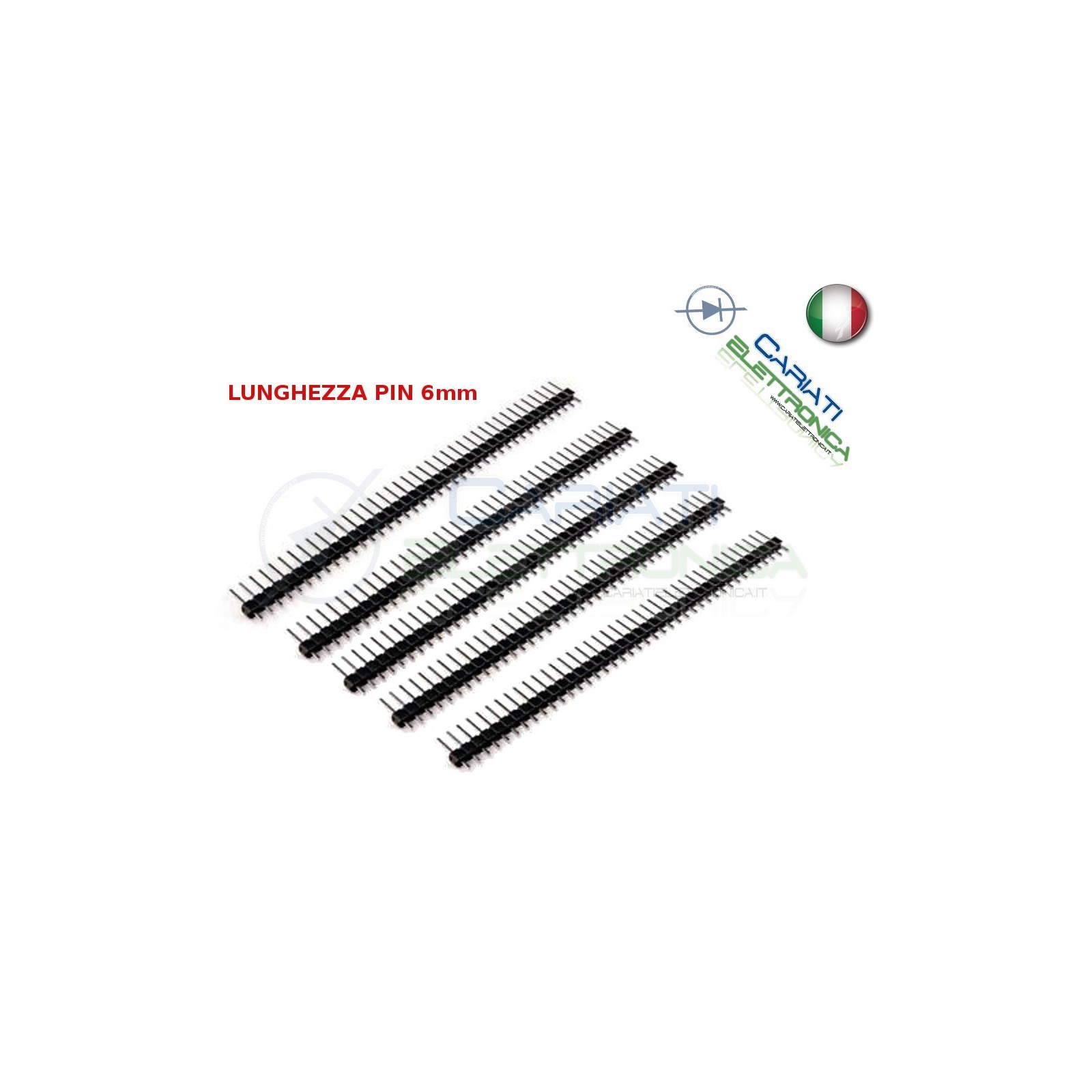 5 Pezzi Connettori strip line 40 poli maschio L 6mm