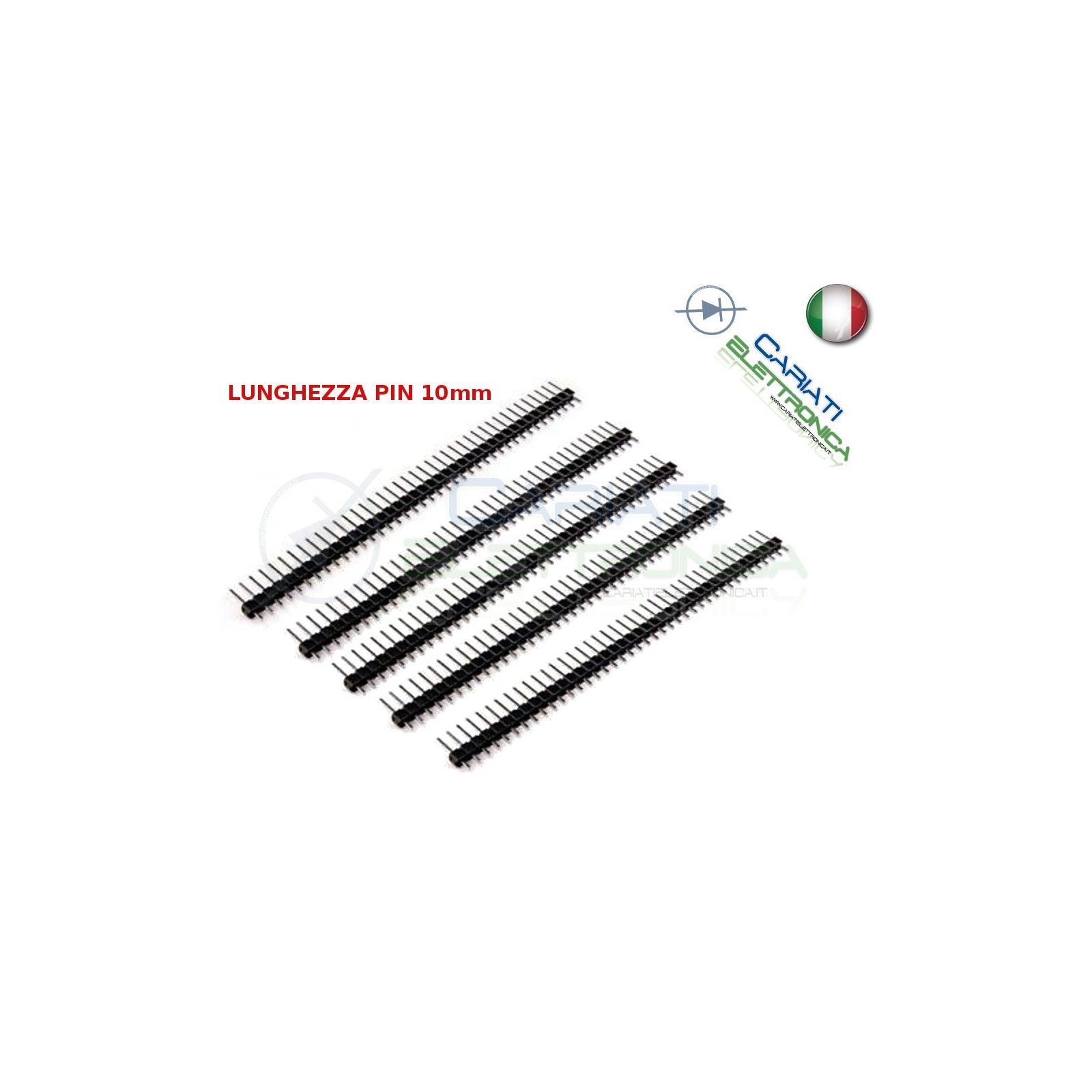 5 Pezzi Connettori strip line 40 poli maschio L 10mm