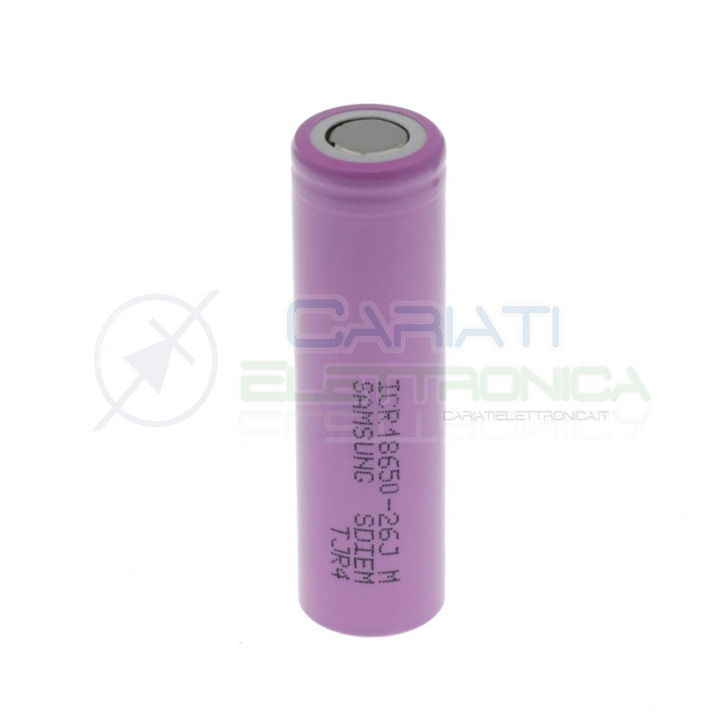 Batteria 18650 ICR18650-26JM Samsung ricaricabile 2600mAh 3,7V - 4,2V Samsung