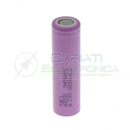 Batteria 18650 ICR18650-26JM Samsung ricaricabile 2600mAh 3,7V - 4,2V Samsung
