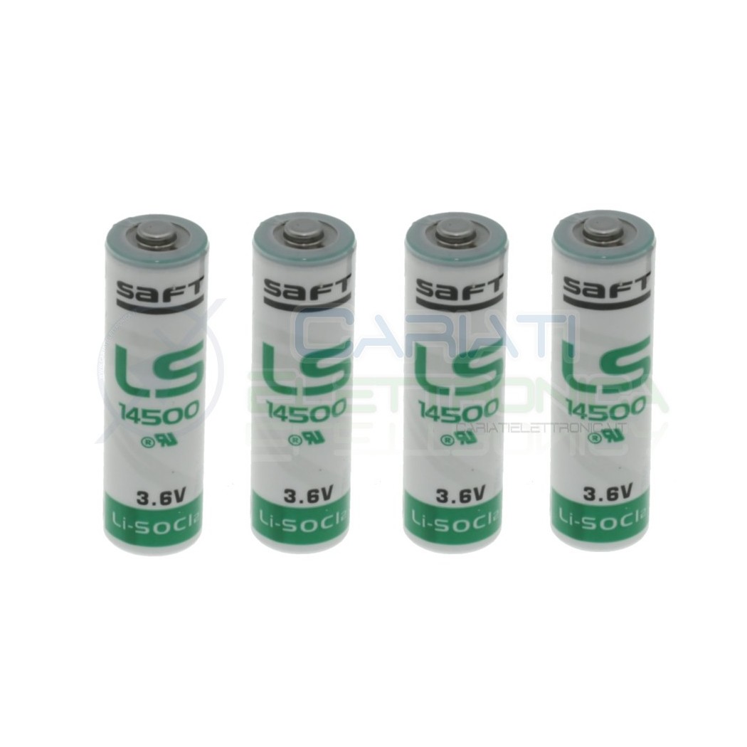 4 PEZZI BATTERIA STILO PILA AA LITIO SAFT LS14500 3,6V 2600mAh ALLARMESaft Battery
