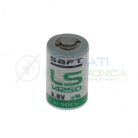 BATTERIA LITIO SAFT LS14250 3,6V 1/2 AA Li/SoCl2 ALLARME Saft Battery