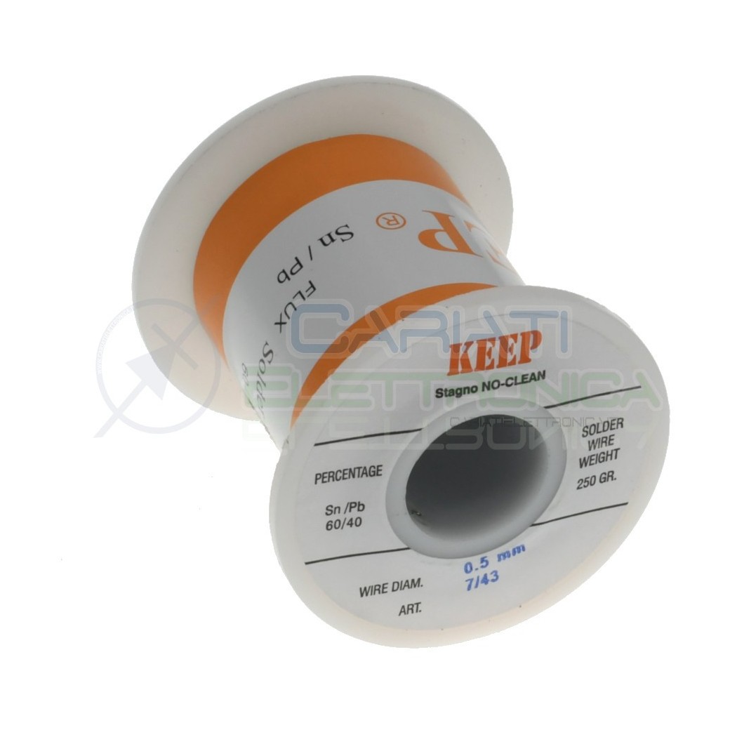 250 gr Stagno Keep 0,5mm 60/40 NoClean Sn60 PB40 Saldatura Bobina Rotolo 60 40 Keep