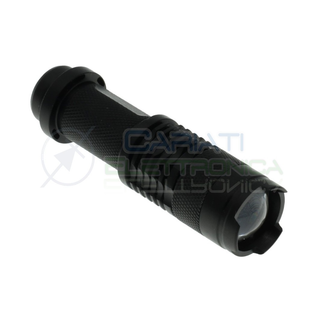 Mini Torcia con led 3W 300Lm Bianco freddo con Zoom monta batteria AA 14500Generico