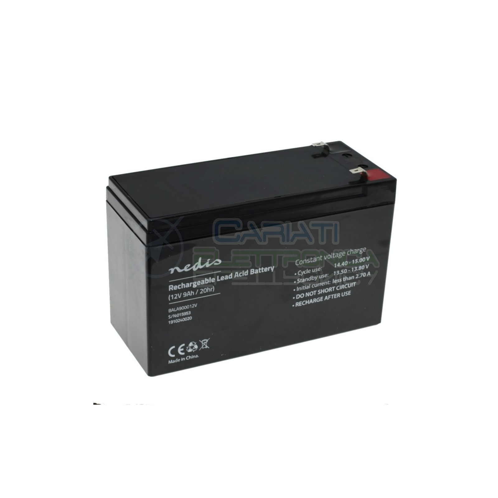 Batteria 12V 9000mAh 9Ah piombo-acido ricaricabile 150x65x95mm ermeticaNedis
