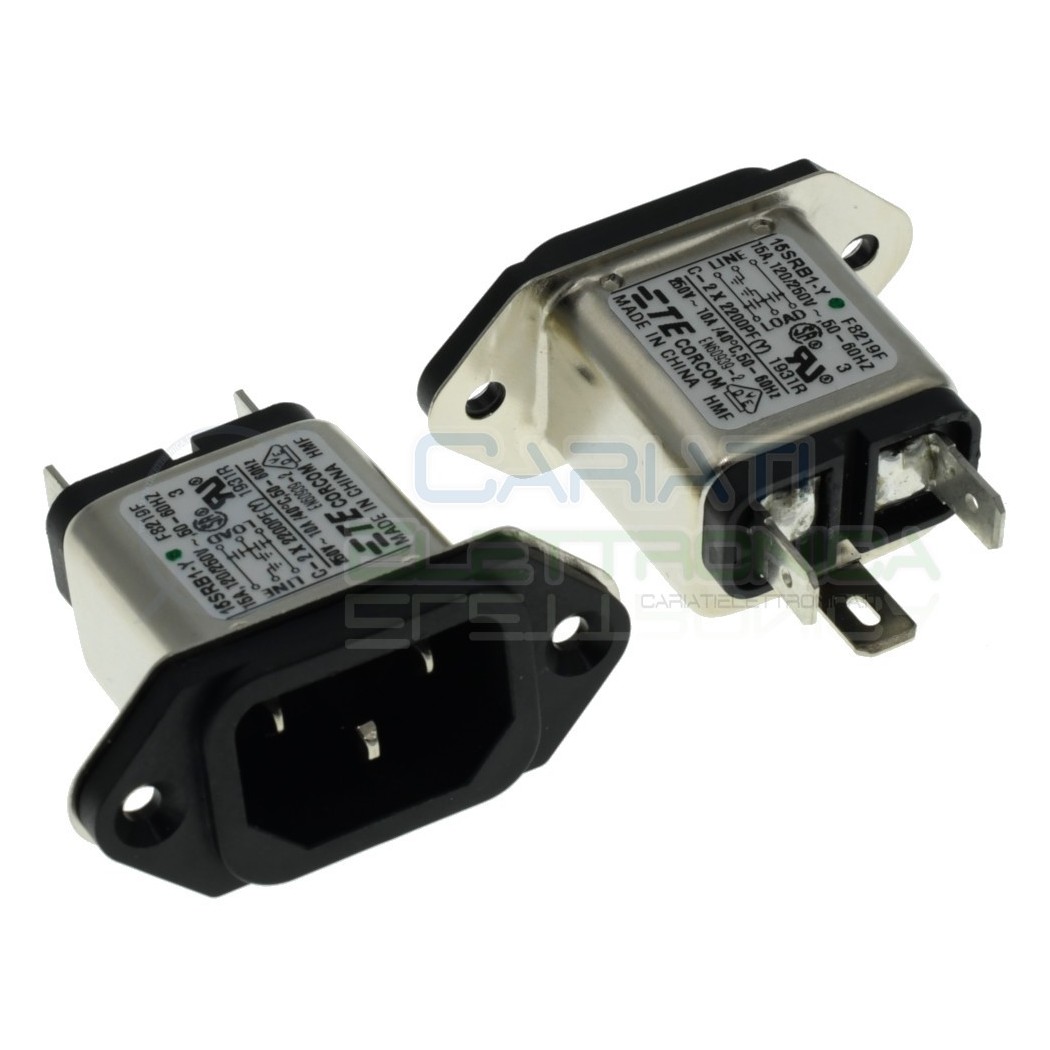 Filtro di rete 250Vac 15A 15SRB1-S IEC TE Connectivity Schrack