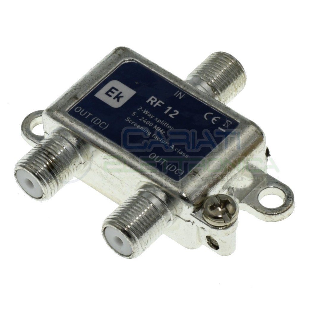 Partitore Splitter RF12 con connettori F 2 uscite verticaleEKSELANS