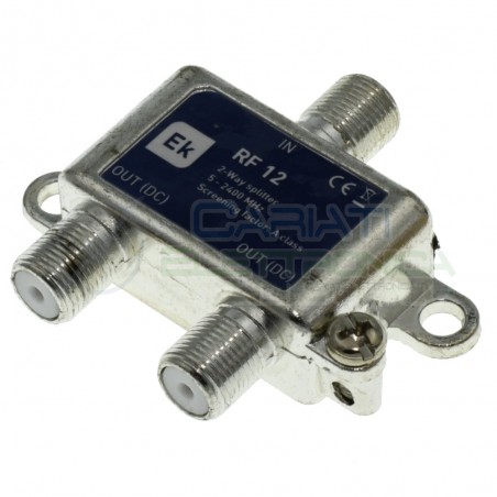 Partitore Splitter RF12 con connettori F 2 uscite verticaleEKSELANS