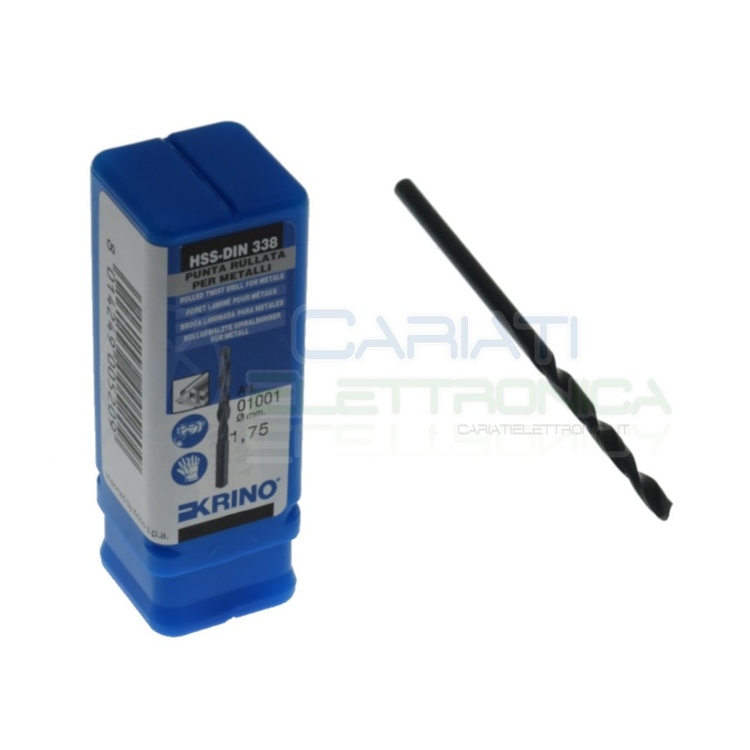 1 Punta Krino Hss Din 338 Rullata 1,75mm per MetalliKrino