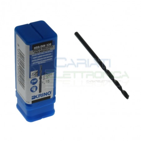 1 Punta Krino Hss Din 338 Rullata 1,75mm per MetalliKrino