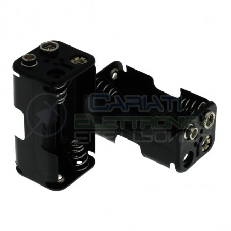 Porta Batterie PortaBatteria Per 4 Pile Pila AA con Attacco SnapComfortable Electronic