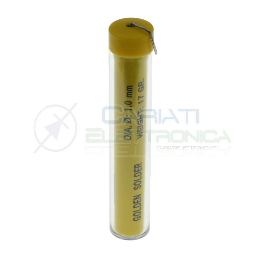 17g Tubetto rotolo di stagno da 1mm 60/40 Sn60 PB40 con flussante Golden Solder
