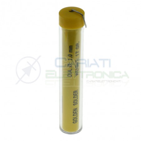 17g Tubetto rotolo di stagno da 1mm 60/40 Sn60 PB40 con flussante Golden Solder