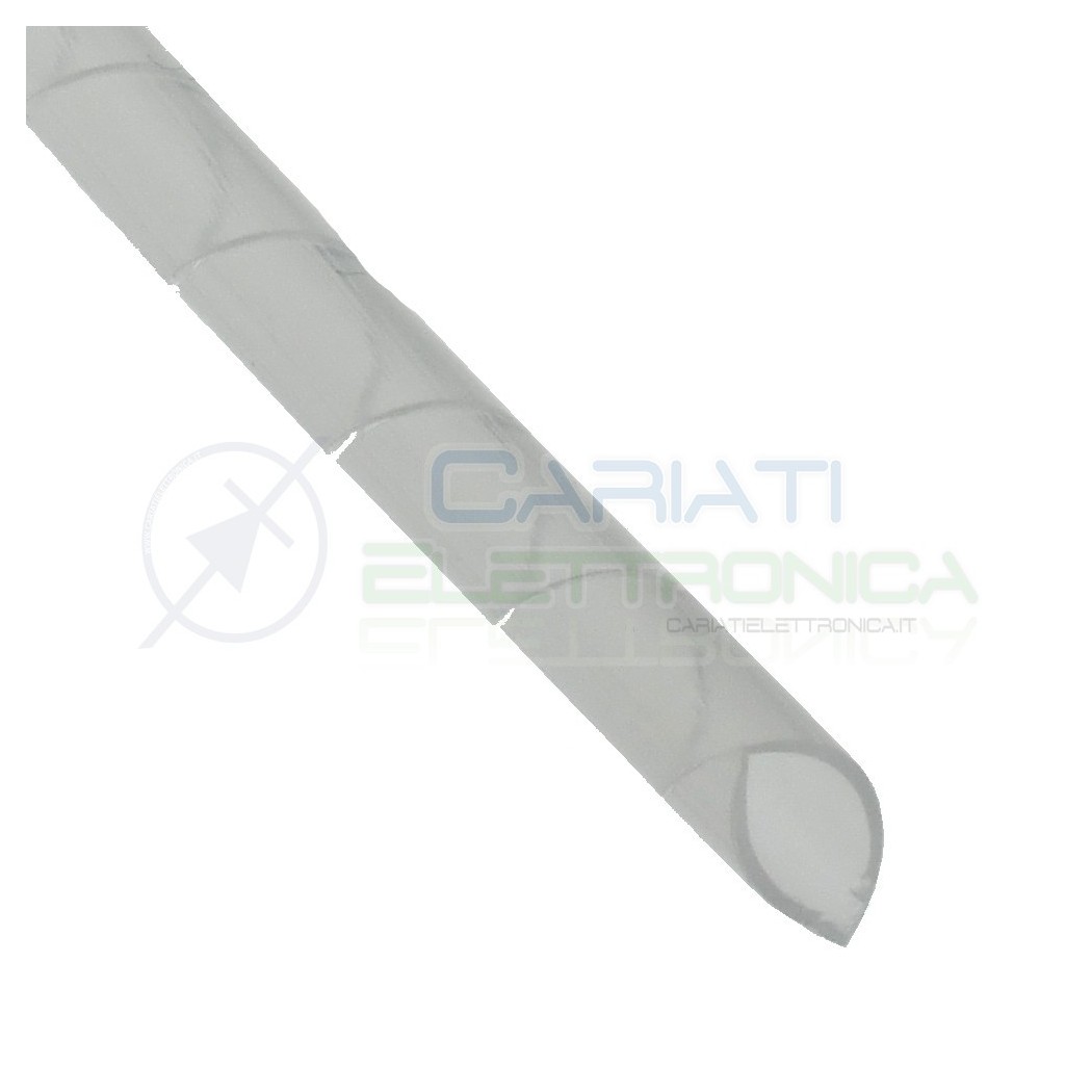 Guaina a Spirale Avvolgicavo Bianca Diametro 4mm Lunghezza 2m Spiral WrappingGenerico