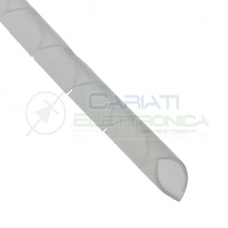 Guaina a Spirale Avvolgicavo Bianca Diametro 4mm Lunghezza 2m Spiral WrappingGenerico