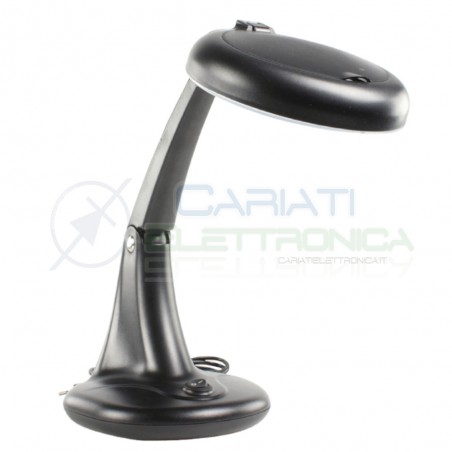 Lente di Ingrandimento 12W 6400K 3 Diotrie + 12 da Tavolo Lampada con ingrandimento Nera Nedis