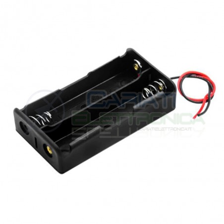 Porta Batteria per 2 Pile 18650 con Cavi Portabatteria Generico