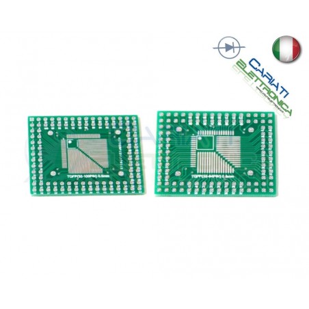 Adattatore Basetta Test PCB QFP TQFP LQFP FQFP 32 44 64 80 100 Pin a DIP