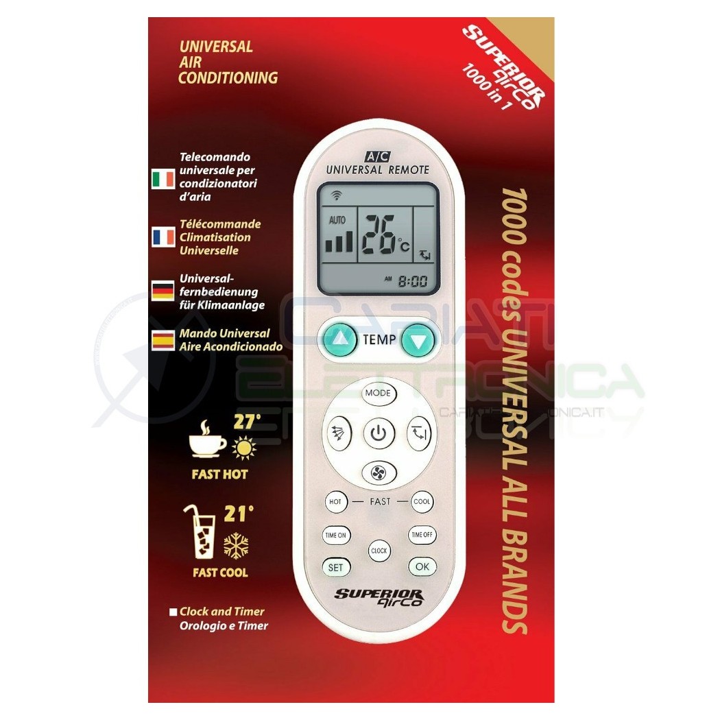 Telecomando Universale Per Condizionatori 1000 Codici Superior AircoSuperior