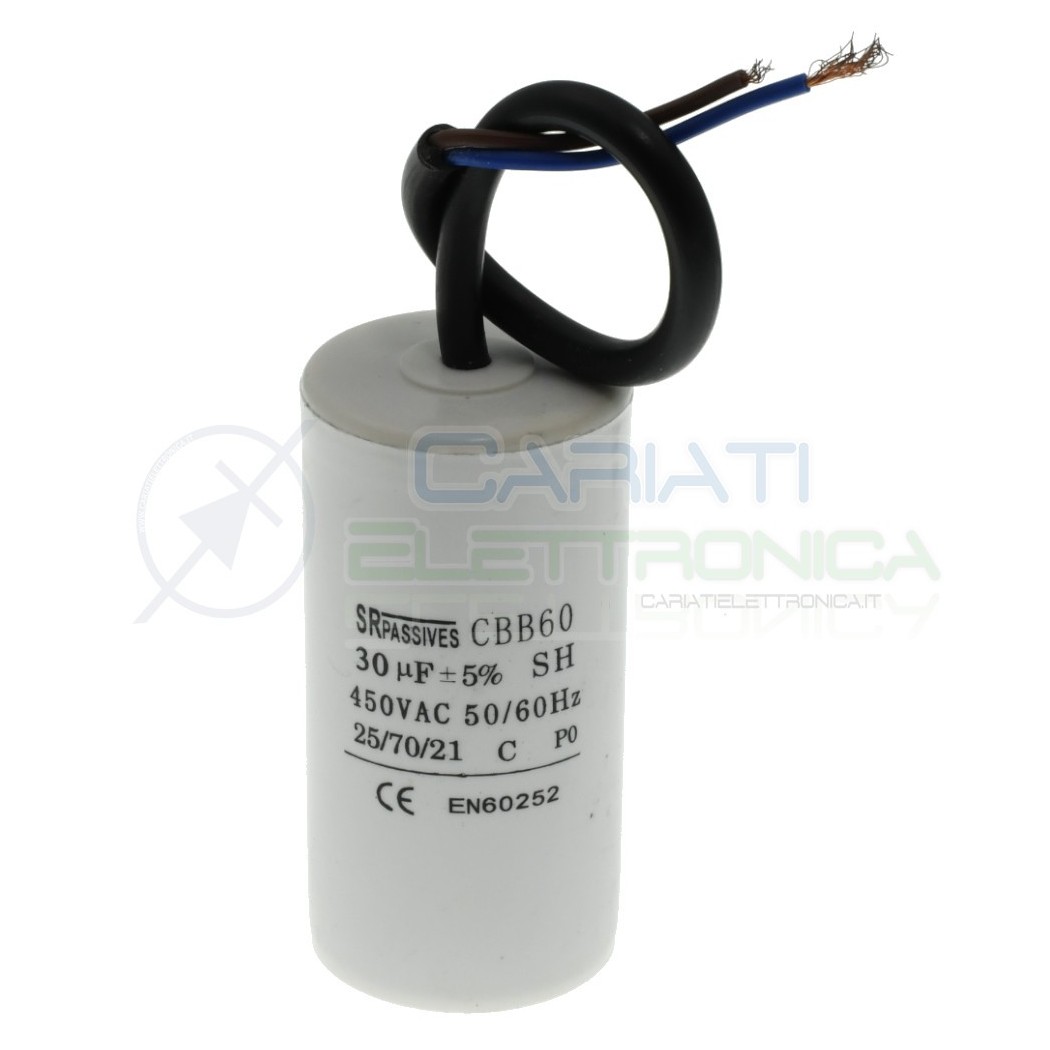 Start Capacitor for Motor AC 30uF 450V with cable Electric Motor Pump ectSR Passive