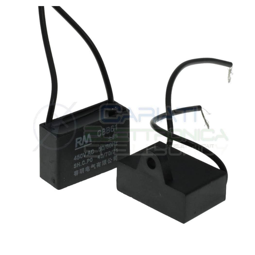 Start Capacitor for fan Motor AC 3uF 450V with cableGenerico