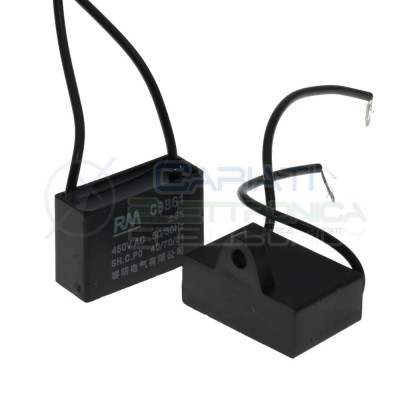 Start Capacitor for fan Motor AC 4uF 450V with cableGenerico
