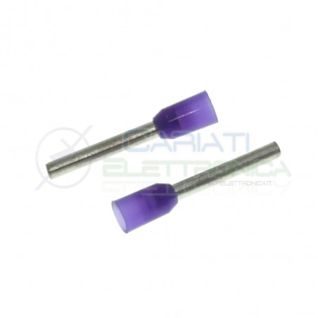 100 Pezzi Capicorda Connettore a tubo boccola per cavi da 0,25 mm2 Lunghezza Terminale 8mm Generico