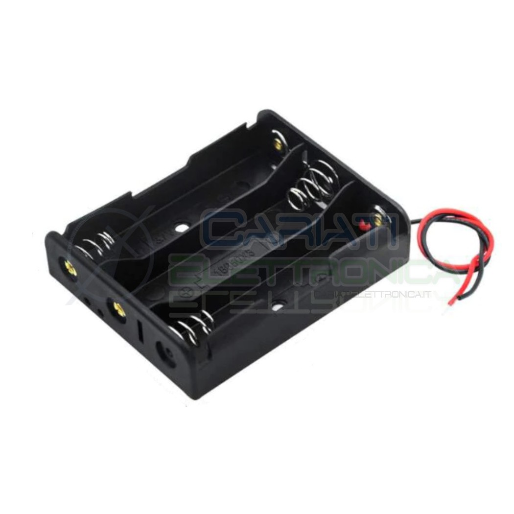 Porta Batteria per 3 Pile 18650 con Cavi Portabatteria Generico