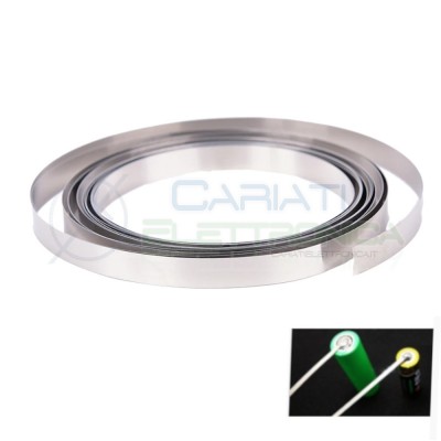 1 metro Striscia di Nichel 5mm x 0.15mm per batterie Linguette Paglietta Generico