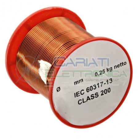 250g Rotolo filo di rame da 0,60mm singolarmente smaltato per avvolgimenti Cavo bobina 0,25 kgGenerico