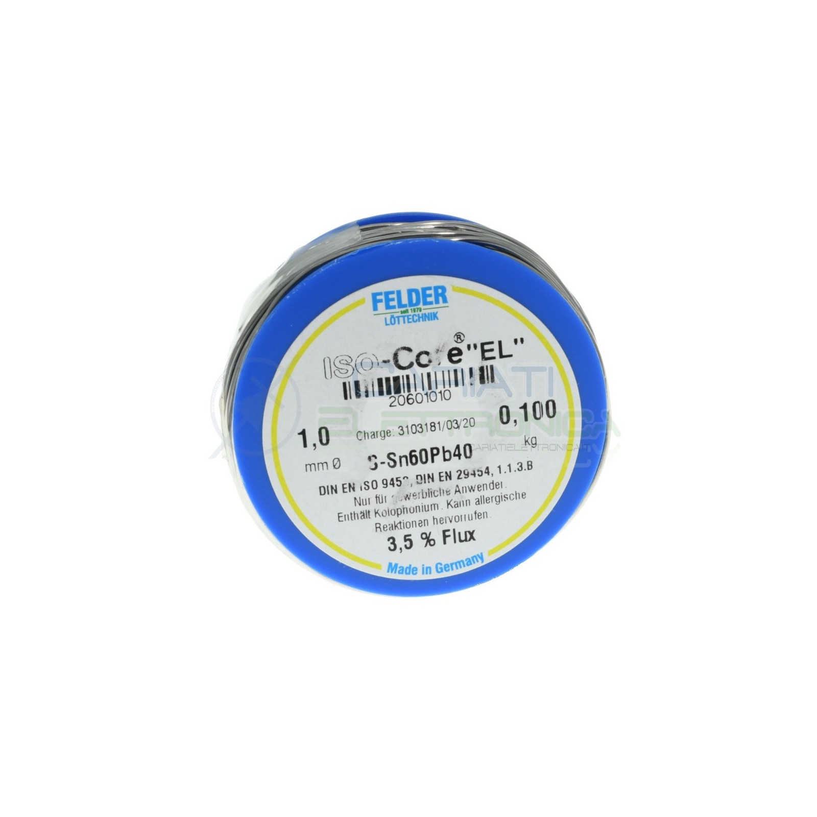 100gr Reel soldering wire 1mm 60/40 flux 3,5% Sn60 PB40 felder SolderFelder