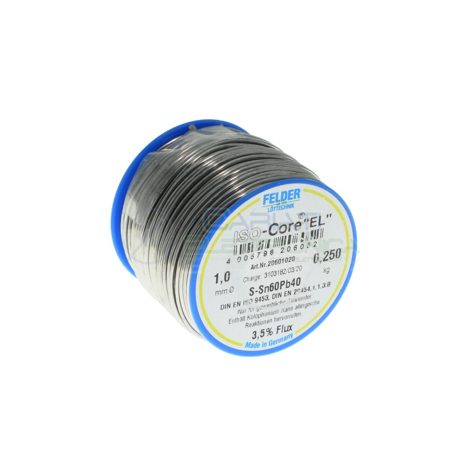 250gr Reel soldering wire 1mm 60/40 flux 3,5% Sn60 PB40 felder SolderFelder