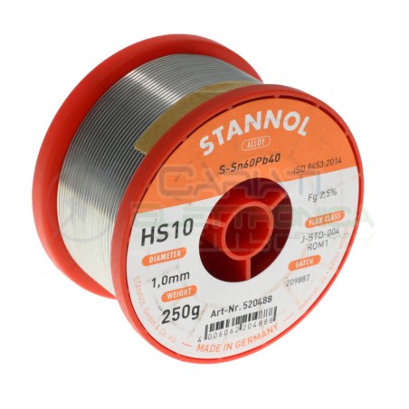 250gr Reel soldering wire 1mm 60/40 flux 2,5% Sn60 PB40 felder SolderStannol