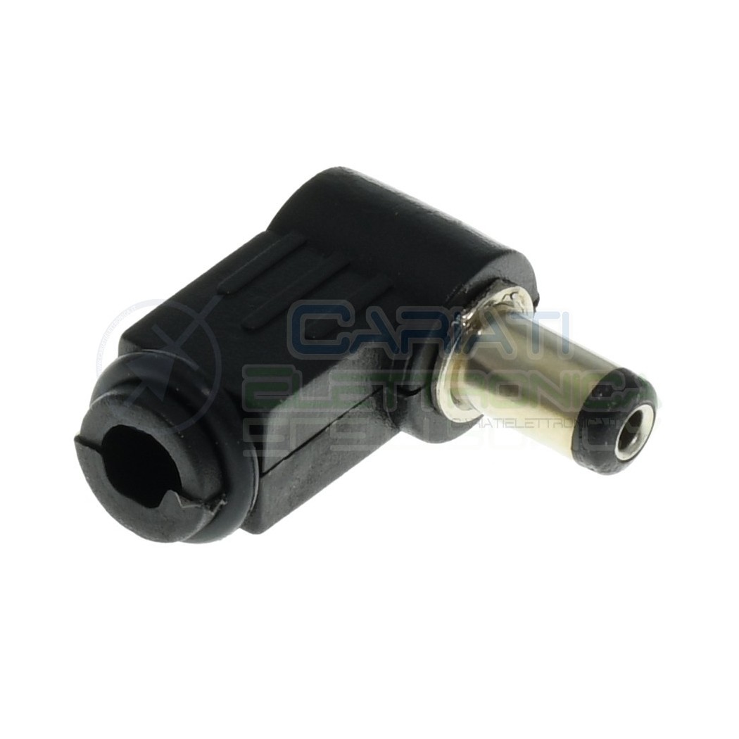2 Pezzi Connettore Alimentazione Dc 5,5X2,1 a 90° Maschio 9,5mm Generico
