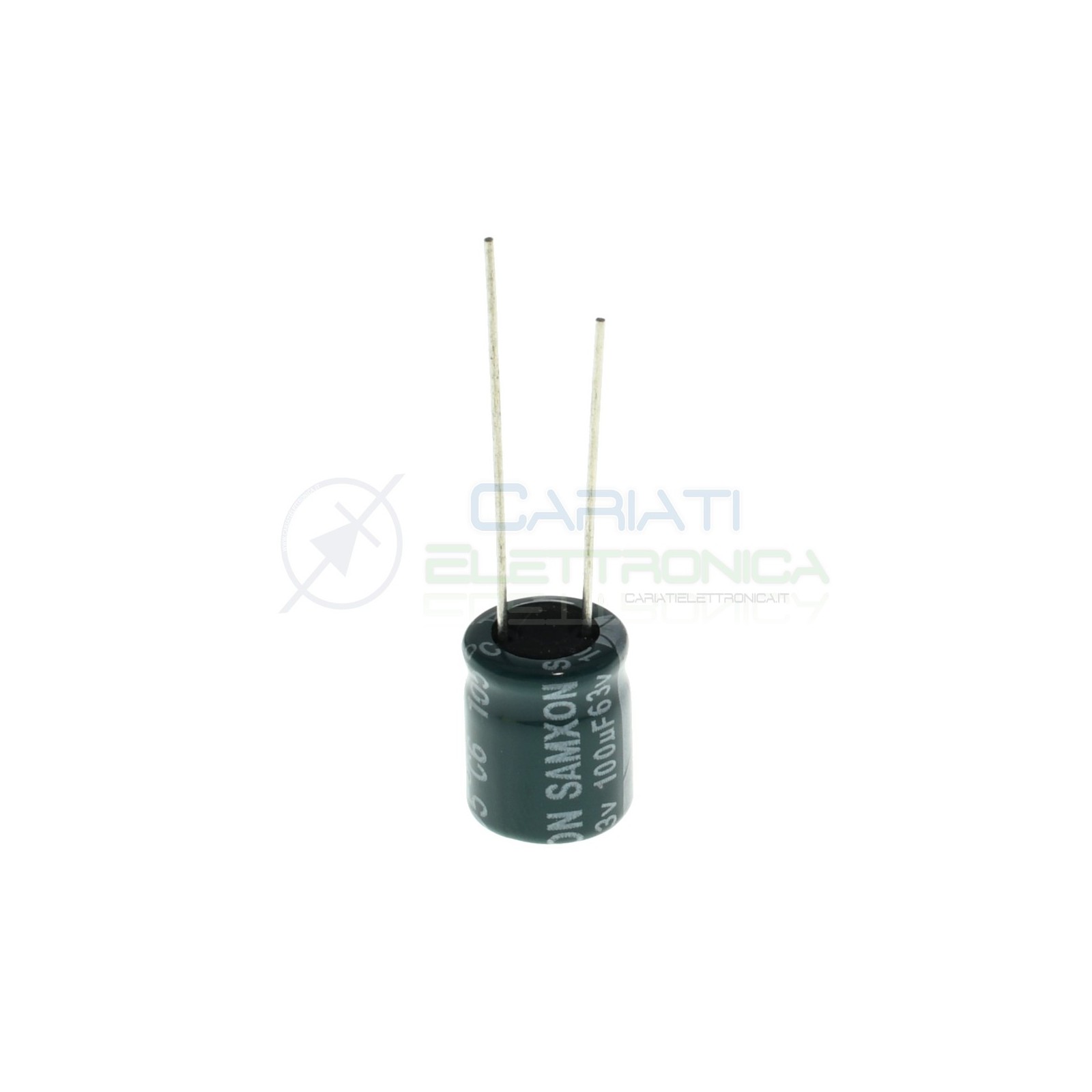 10 Pezzi Condensatore 100uf 63V elettrolitico 10x12,5mm Passo 5mm 105°C Samxon Samxon
