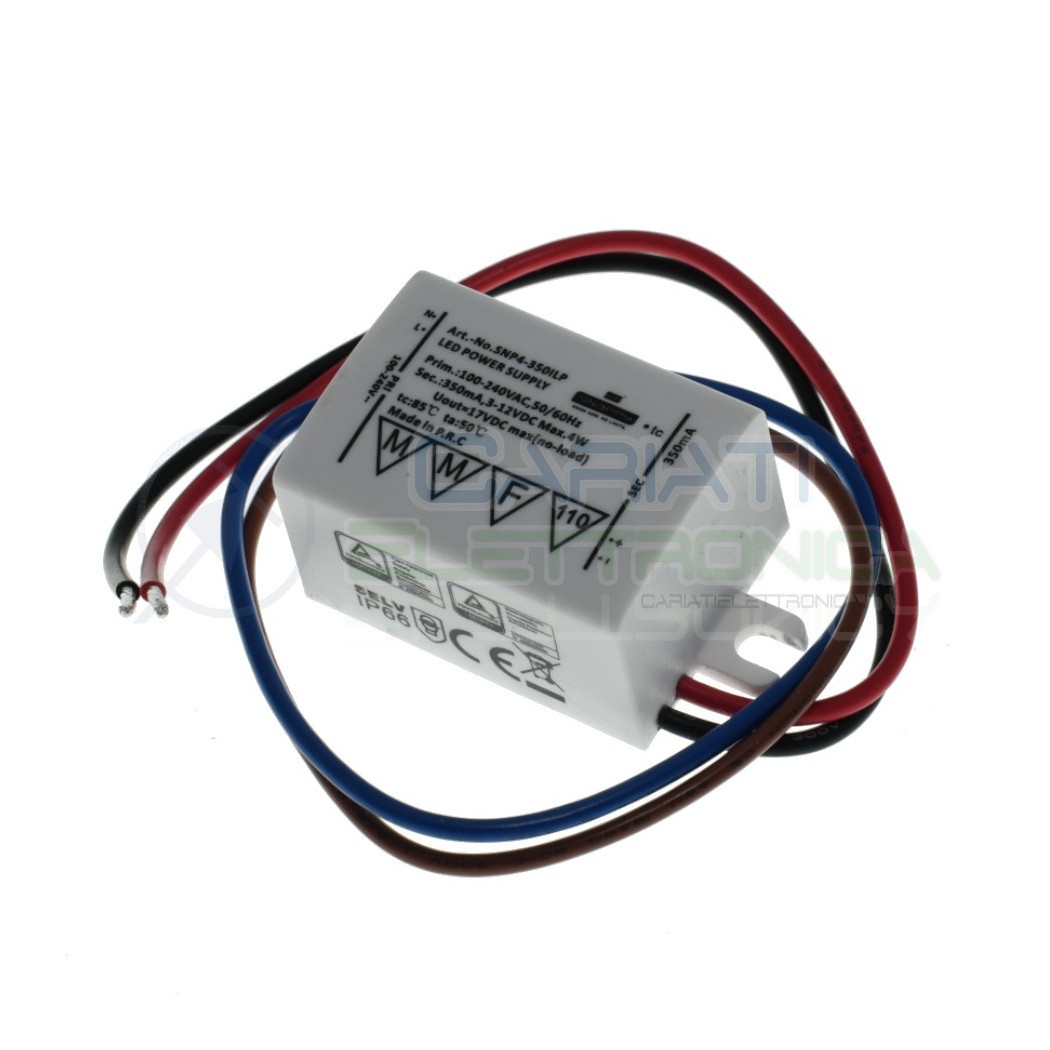 Snp4-350ilp Alimentatore Trasformatore Driver per Led da 350mA 1-3 Led Power IP66 Snappy