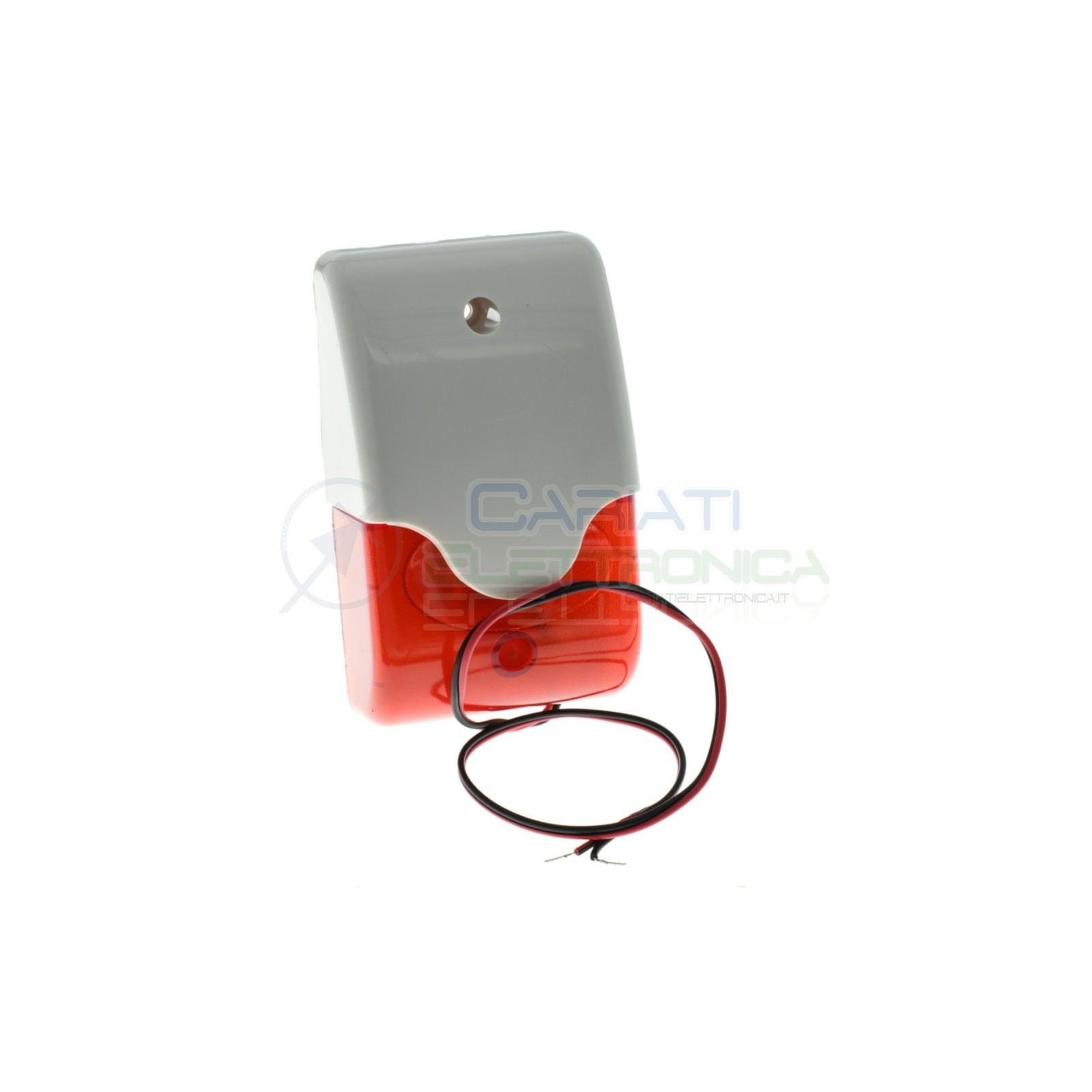 Sirena Piezo 12V Dc 111dB con Lampeggiante rosso 123x73x43mmGenerico
