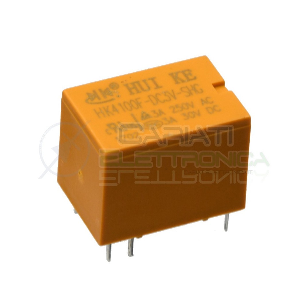 HK4100F-DC5V-SHG Relay Relè 5V Dc 3A Circuito Stampato Pcb 1 Scambio SPDT Hui Ke
