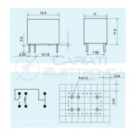 HK4100F-DC5V-SHG Relay Relè 5V Dc 3A Circuito Stampato Pcb 1 Scambio SPDT Hui Ke
