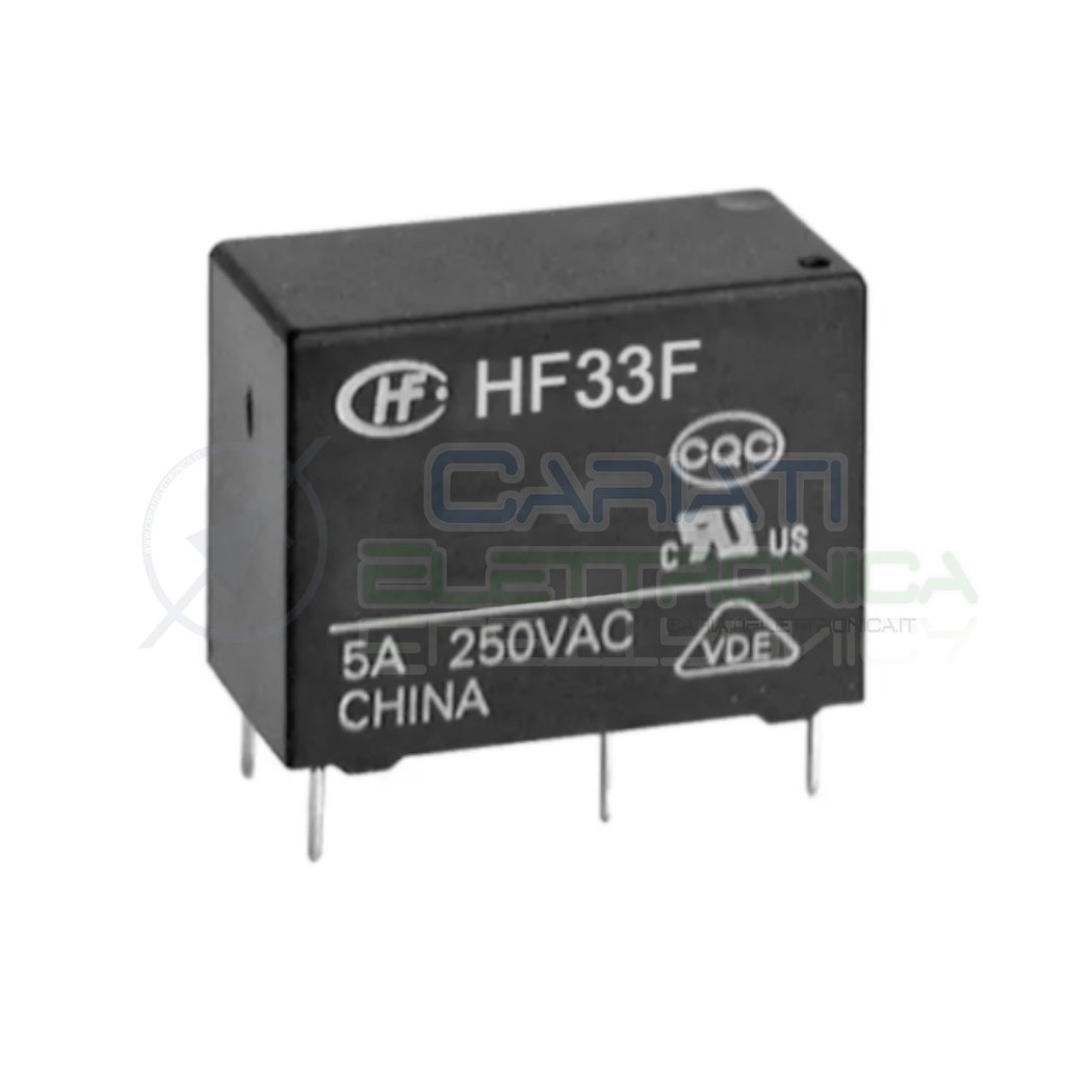Relè Spst Hongfa HF33F-012-ZS3 Bobina 12V Dc Uscita Corrente 3/5A Tensione 250Vac 30Vdc HONGFA RELAY
