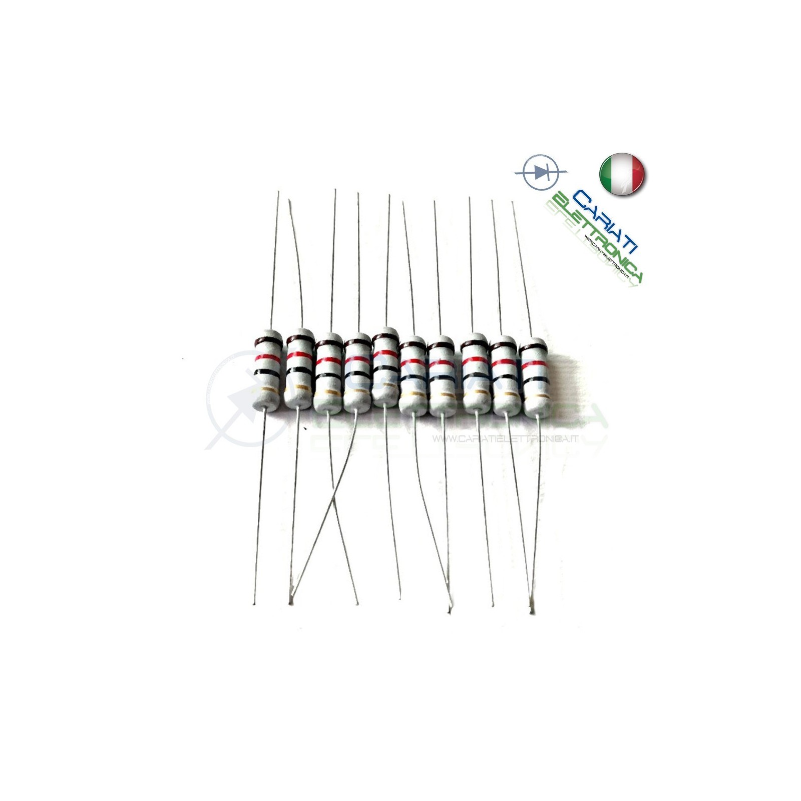 10 Resistenza 10 Ohm 1Watt 1W ossido metallico 5% Cinetech