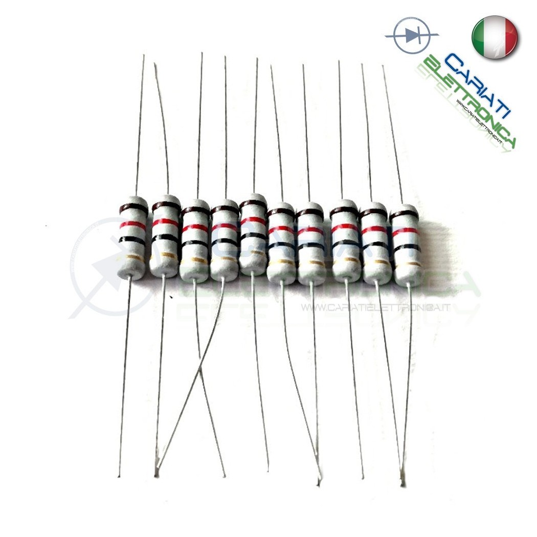 10 Resistenza 10 Ohm 1Watt 1W ossido metallico 5% Cinetech