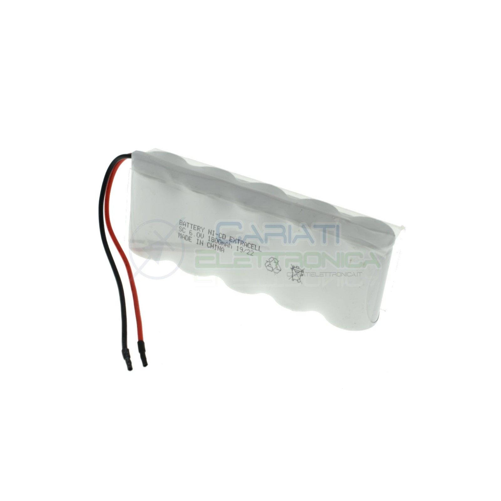 Batteria 6V 1800mAh Ricaricabile NiCd 6 Volt di EmergenzaExtracell