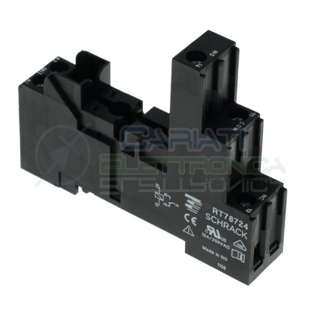 Portarelè Zoccolo DIN 1 scambio 12A per Relè 5 pin Pcb porta Relay Schrack